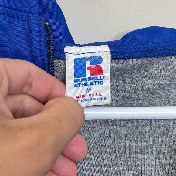 Vintage Russell Athletic Pullover Jacket Windbreaker Hoodie Quarter Zip USA - Picture 4 of 7